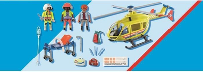 Set lodër Playmobil 71203 City Life, helikopter mjekësor, 48 pjesë, i verdhë