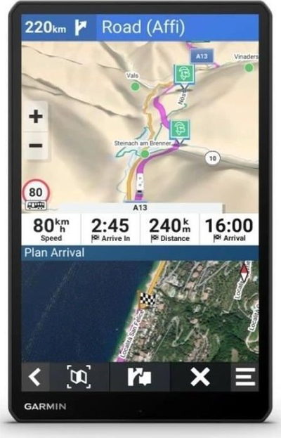 Navigim GPS Garmin Camper 1095, ekran i madh, harta EU, i zi