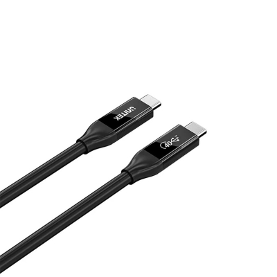 Kabllo USB-C Unitek 4.0, 2m, 100W PD, 40Gbps, e zezë