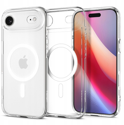 Маска за телефон Spigen Ultra Hybrid MagSafe за iPhone 17 Air Pro, транспарентна, бела