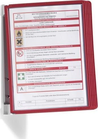 Set panele informimi Durable Vario, 5 copë, A4, kuqe