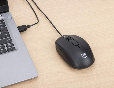 Maus Manhattan Comfort II, 1000 dpi, me kabllo USB A, i zi