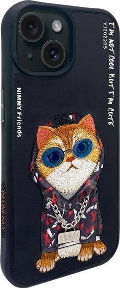 Kapak telefoni Audi Nimmy Case iPhone 15 6.1", Glasses Cool Cat, i zi