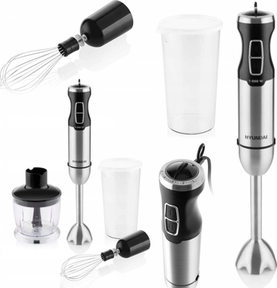 Blender dore Hyundai HB1000, 1000W, set 3 në 1, i bardhë