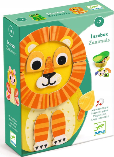 Магнетна играчка Djeco Inzebox Zanimals, дрво, 2+ години, многуобојна