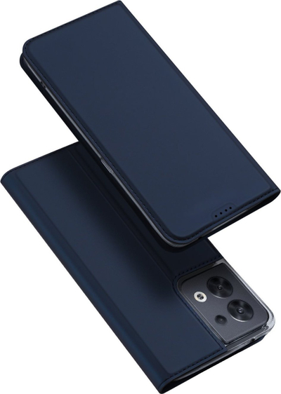 Këllëf telefoni Dux Ducis Skin Pro për Oppo Reno 8, me xhep karte, bëhet si qëndrim, blu
