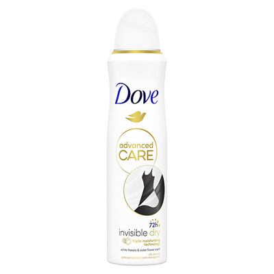 Sprej antiperspirant Dove Advanced Care Invisible Dry, 150ml