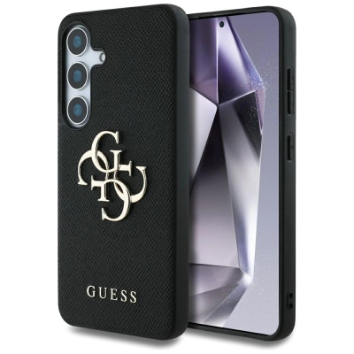 Futrollë telefoni Guess Grained Big 4G Logo Classic për Samsung Galaxy S25 6.2", plastike, e zezë