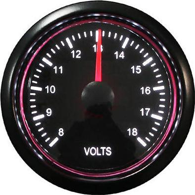 Matës voltazhi Auto Gauge Counter T270, 52mm, ndriçim i kuq, i zi