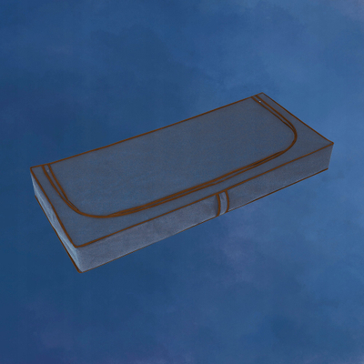 Kuti organizuese nën shtrat BLUE UNDERBED CASE, me zinxhir, prej cope jo të endur, blu
