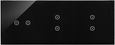 Panel me prekje Simon 54 Touch Solidified Lava, 3 module, kontroll ndriçimi, i zi