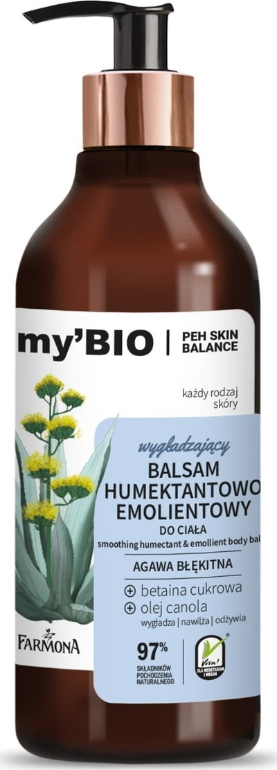 Bалсам за тело Farmona MY'BIO Blue Agave, омекнувачки и хидратантен, 400 ml