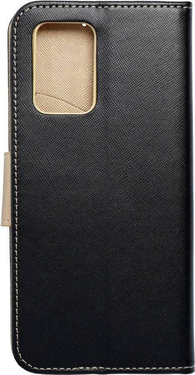 Kapak libri Fancy për Xiaomi Redmi 10, me xhepa kartash, me magnet, i zi me bezhë