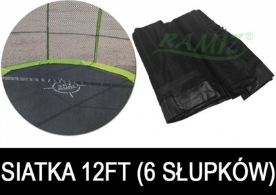 Rrjetë mbrojtëse për trampolinë Ramiz Sky, 366 cm 12FT, 6 shtylla, e zezë