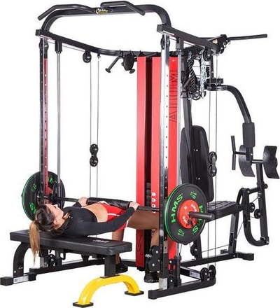 Pajisje multifunksionale HMS Atlas Atom, Smith machine, stacion multi-gym, gri