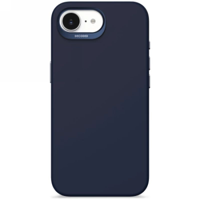 Маска за телефон Decoded Silicone Backcover за iPhone 16e, MagSafe, темно сина