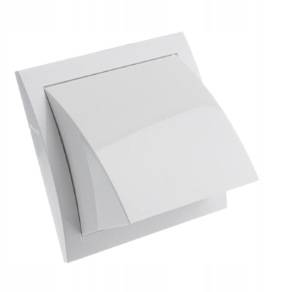 Kapak ventilimi Armar Cowled Duct, Ø100mm 4", flap me gravitet, plastikë ABS, i bardhë