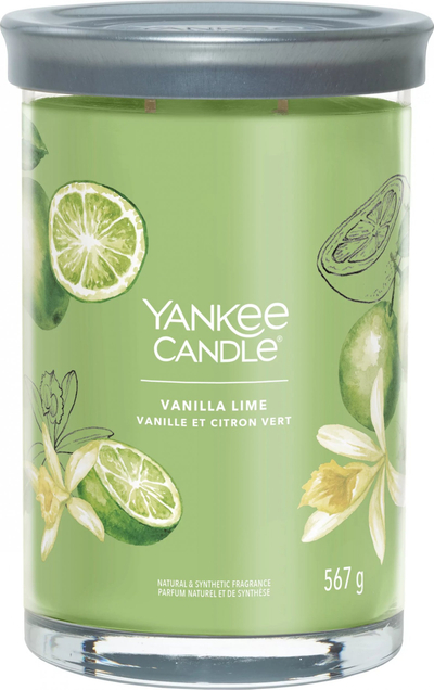 Qiri me aromë Yankee Candle Vanilla Lime Signature Large Tumbler, 567g, me 2 fitila, jeshil