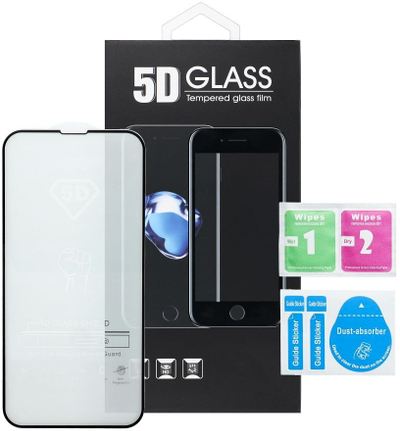 Qelq mbrojtës OEM 5D Full Glue për Xiaomi 15, xham i fortë, i zi