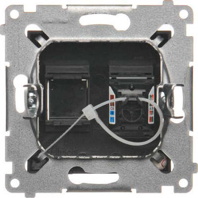 Prizë kompjuterike Kontakt Simon 54 D61.01/49, RJ45 Cat 6, me kapak pluhuri, e zezë matte
