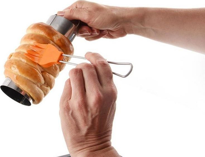 Forma pjekjeje Orion për kurtos dhe trdelnik, set 2 copë, çelik inox, argjendtë