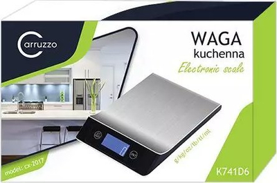 Peshore kuzhine elektronike Carruzzo CZ-2017, 5kg 1g, inox, ngjyrë argjend