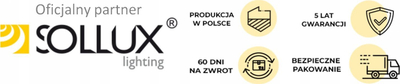 Plafonierë Sollux Alino 3, 3 llampa, metal edhe xham, e zezë