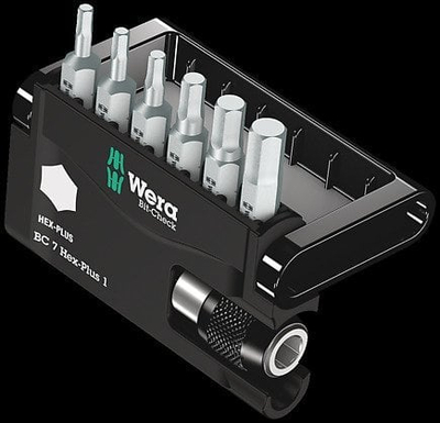 Set bitash Wera Bit-Check 7 Hex-Plus 1, 6 copë, 25mm, i zi
