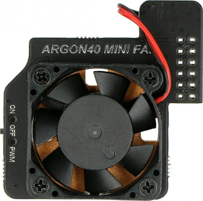 Kuti Argon40 Argon Poly+ për Raspberry Pi 4B, me ventilator, me vrima ajrimi, e zezë