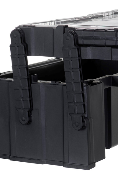 Kuti veglash Keter Tool Box 237785, cantilever, dorezë metalike, gri