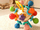Lodër për dhëmbëzime Huanger Baby Rattle, top i rrumbullakët, me lloj-lloj teksturash, shumëngjyrësh