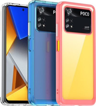 Kapak telefoni Hurtel Outer Space Case Xiaomi Poco M4 Pro, kornizë e butë TPU, pjesë e pasme e fortë, blu