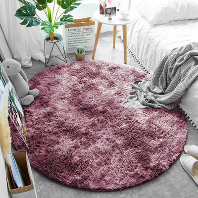 Тепих округол Round Shaggy Ombre Scandinavian Rug 90, 90 cm, полиестерско влакно, розов омбре