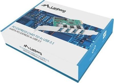 Kartë PCI Express Lanberg PCE-US3-004, 4 porta USB 3.1 Gen 1, 5 Gbps, e zezë
