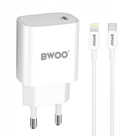 Karikues muri BWOO CDA159, 20W, USB C me kabllo Lightning, i bardhë