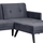 Kolltuk këndor krevati LIVIA HM3151.01, kadife, 211x158x83 cm, gri