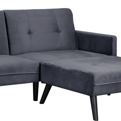 Kolltuk këndor krevati LIVIA HM3151.01, kadife, 211x158x83 cm, gri