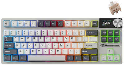 Механичка безжична тастатура RK ROYAL KLUDGE S85, TKL, triple mode Bluetooth 2.4GHz USB-C, со екран и копче