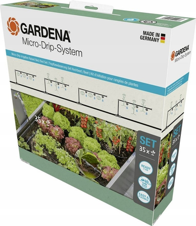 Set ujitjeje Gardena Start Set for Raised Beds, për 35 bimë, sistem me pika