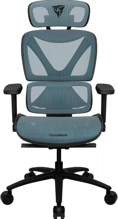 Karrige zyre ergonomike ThunderX3 XTC, me rrjetë mbrapa, krahë 3D, e zezë blu