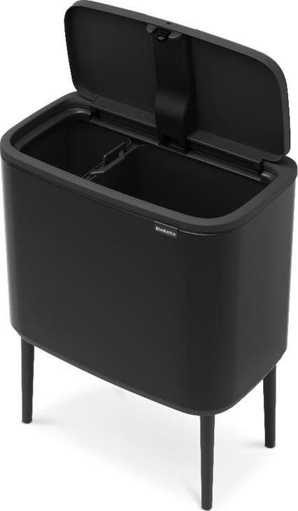 Kosh mbeturinash Brabantia Bo Touch Bin, 2 ndarje, i zi