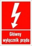 Tablicë shenje GLOWNY WYLACZNIK PRADU 74x105mm - NOZ74X105GWP