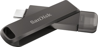 USB SanDisk IXpand Flash Drive Luxe, 256GB, me Lightning edhe USB Type‑C, gri