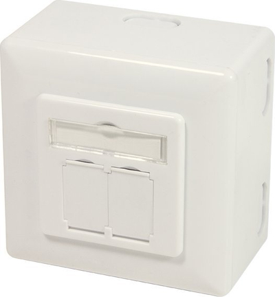 Kuti prize rrjeti LogiLink NP0124 CAT 6A, 2 porta RJ45, STP, e bardhë