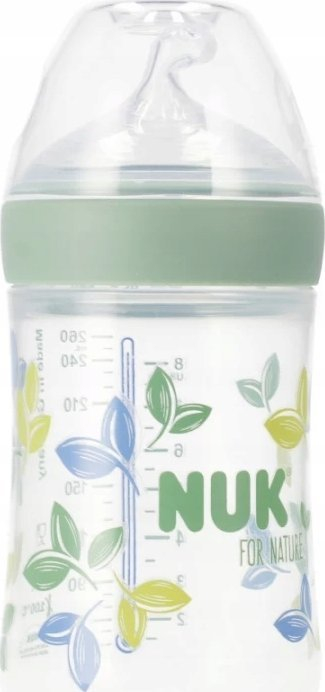 Biberon NUK For Nature, 260 ml, silikoni, jeshil