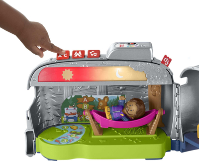 Set lodrash Fisher-Price Little People Camper HMV92, karavan kampingu për kalamaj të vegjël, shumëngjyrësh