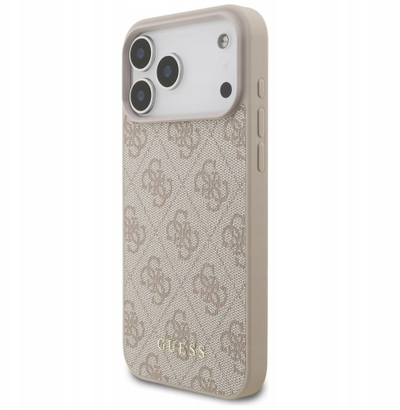 Kapak telefoni Guess Hardcase 4G Classic GUHCP17XG4GFPI, për iPhone 17 Pro Max, lëkurë eko, rozë
