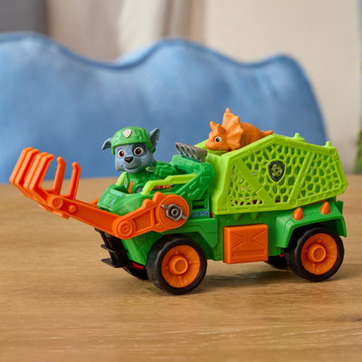 Lodër makinë Spin Master Paw Patrol Rocky Dino Rescue, set figurash, jeshile portokalli