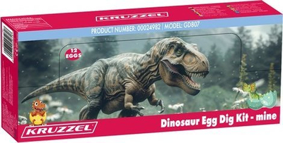 Set për me gërmu dinosaurë Kruzzel 24982, 12 copë, me çekiç edhe furçë