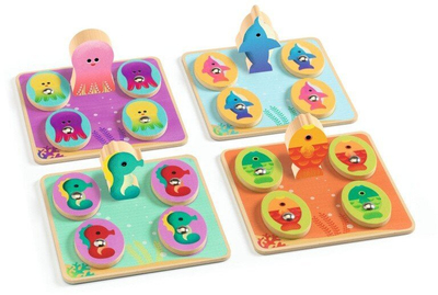 Lojë tavoline Djeco Ludo Sea, për fëmijë, shumëngjyrëshe